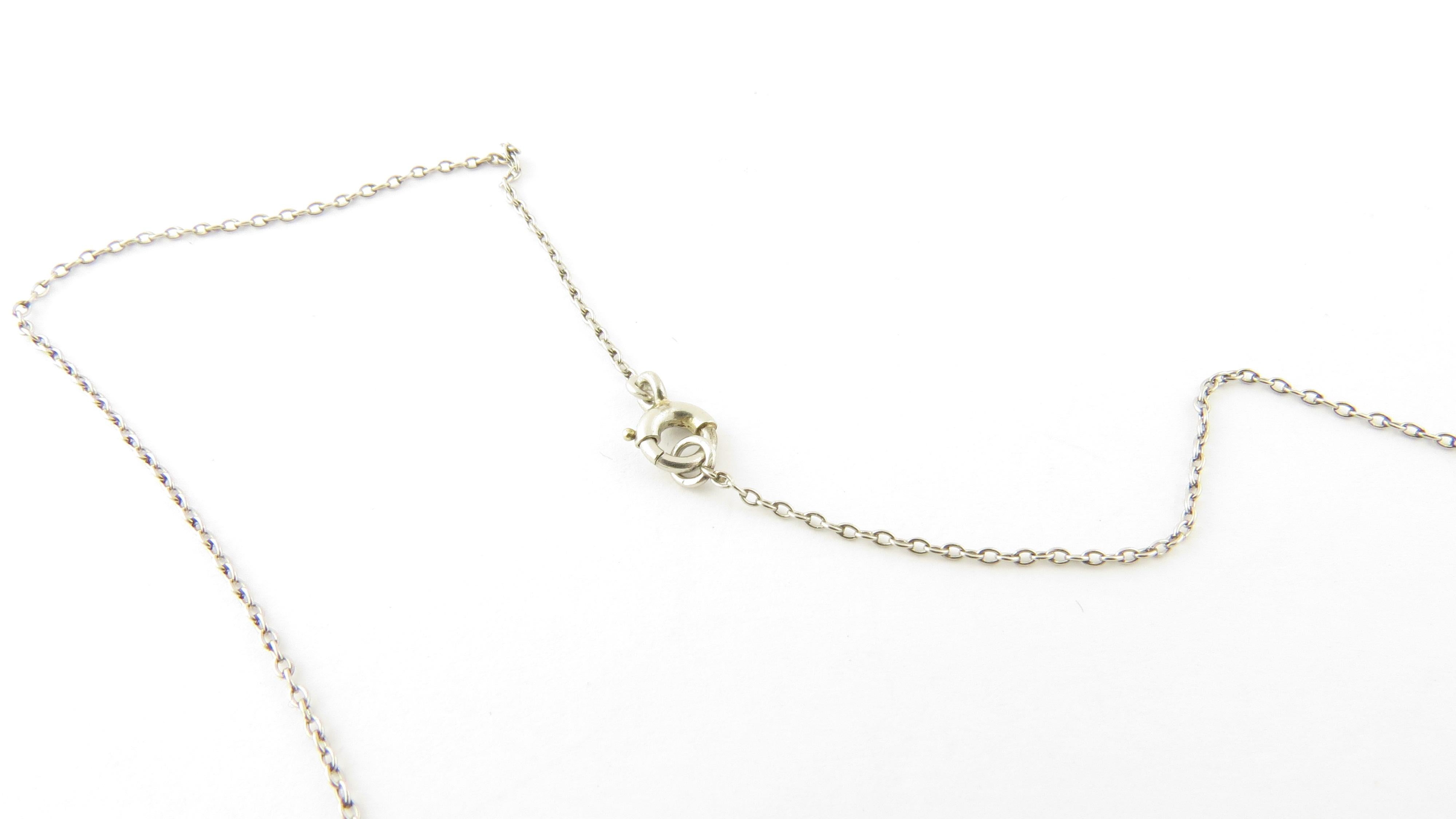Vintage Platinum Pearl and Diamond Pendant Necklace #4376 2