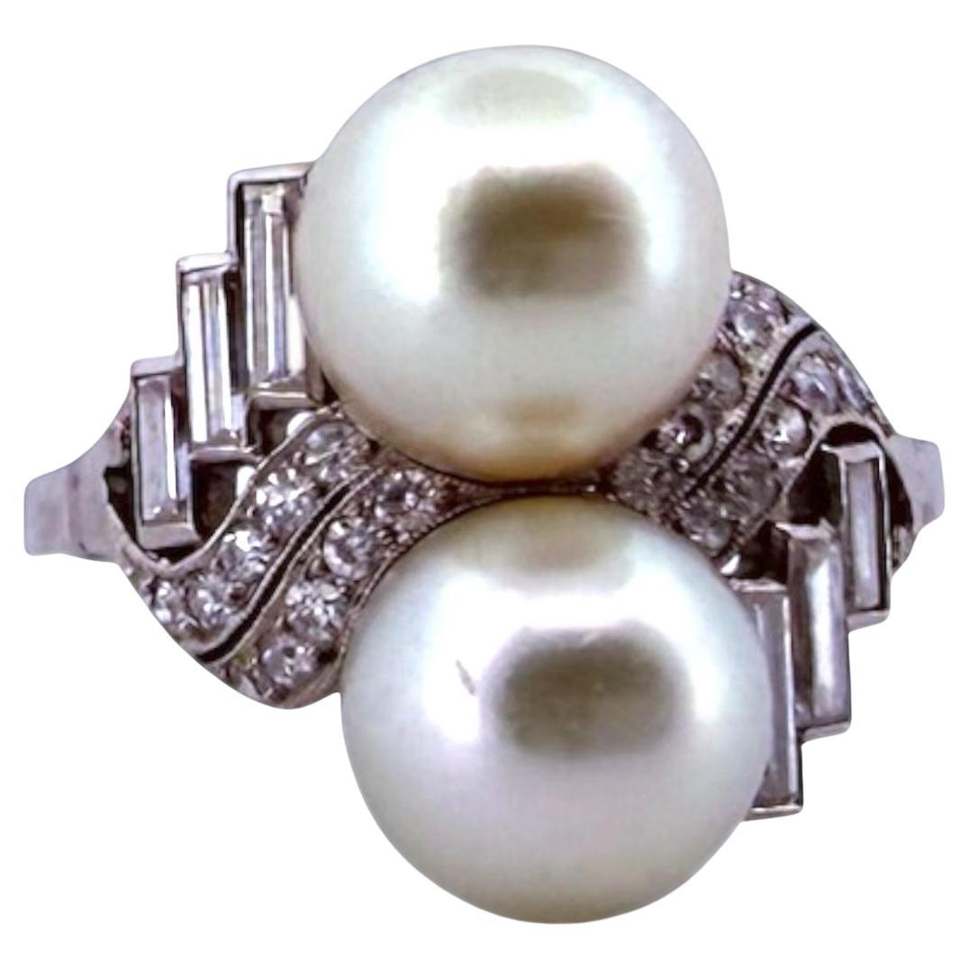 Vintage Platinum Pearl
Diamond Cocktail Ring