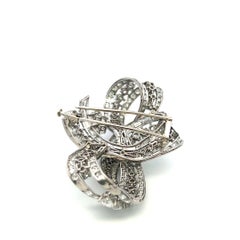 Vintage Platinum Pin Brooch with 20 Carats Baguette & Round F-VS Diamonds