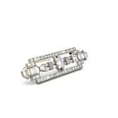 Vintage Platinum Pin Brooch with 8.8 Carat Mixed Cut F & G VS Diamonds