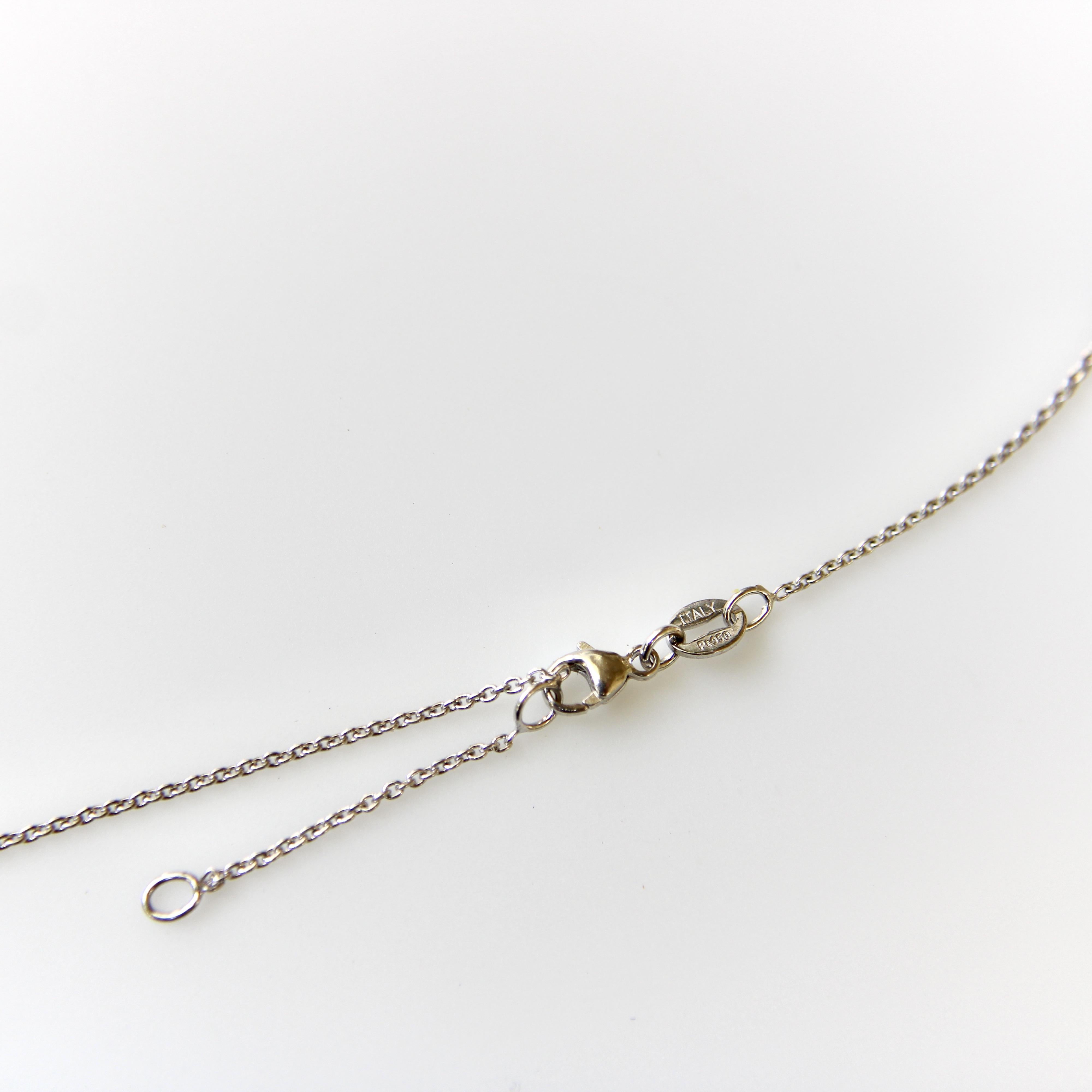 Vintage Platinum Pink Sapphire and Diamond Necklace For Sale 3