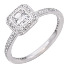 Anillo de diamantes vintage de platino con diseño Ritani de 1,00 tcw