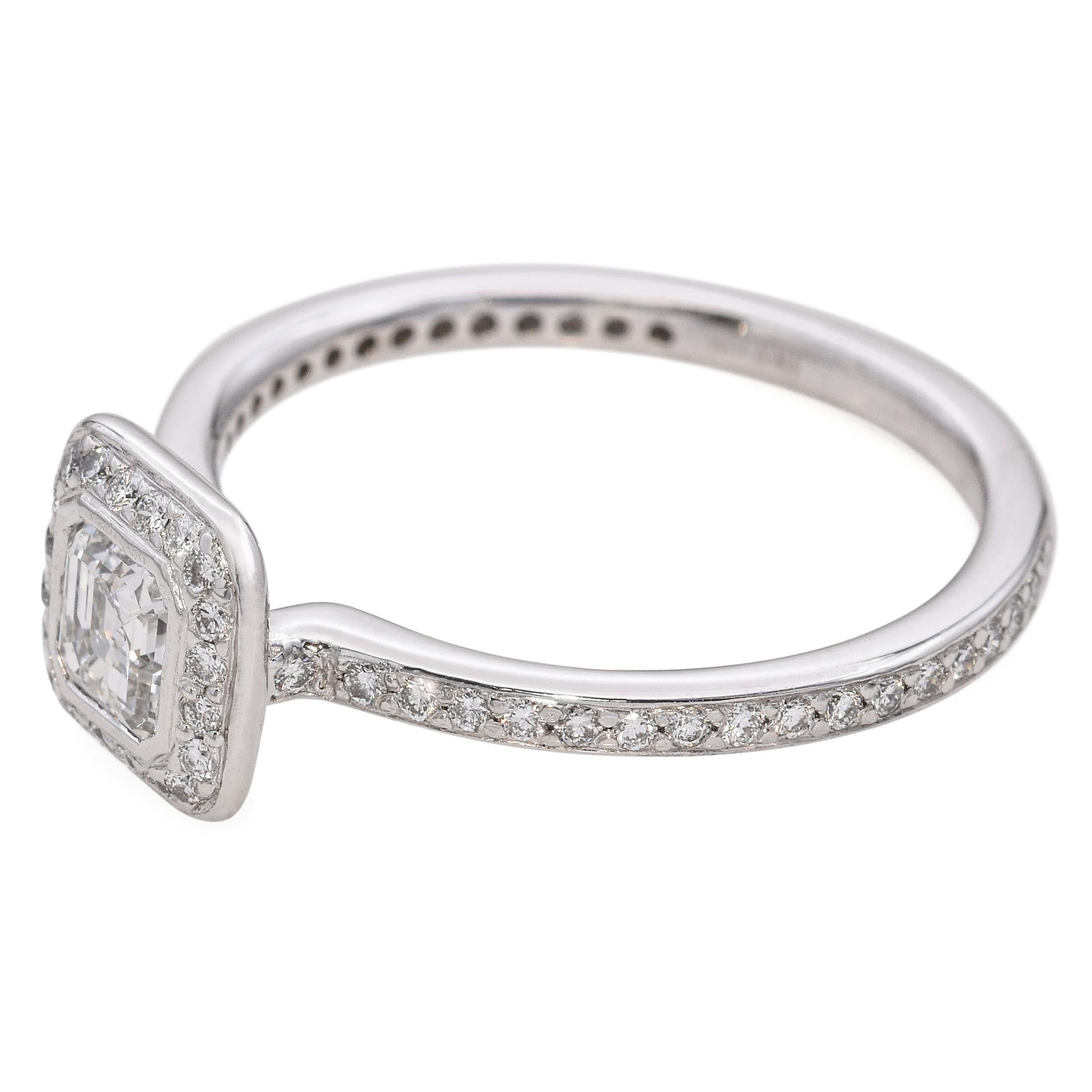 Donna Anello vintage in platino Ritani Design 1.00tcw con diamante in vendita