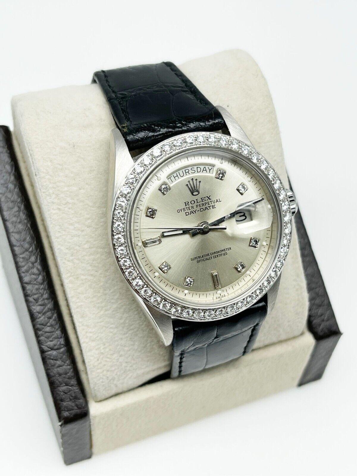 Rolex Montre President Day Date 1804 avec cadran et lunette en diamants, 1964 en vente 2