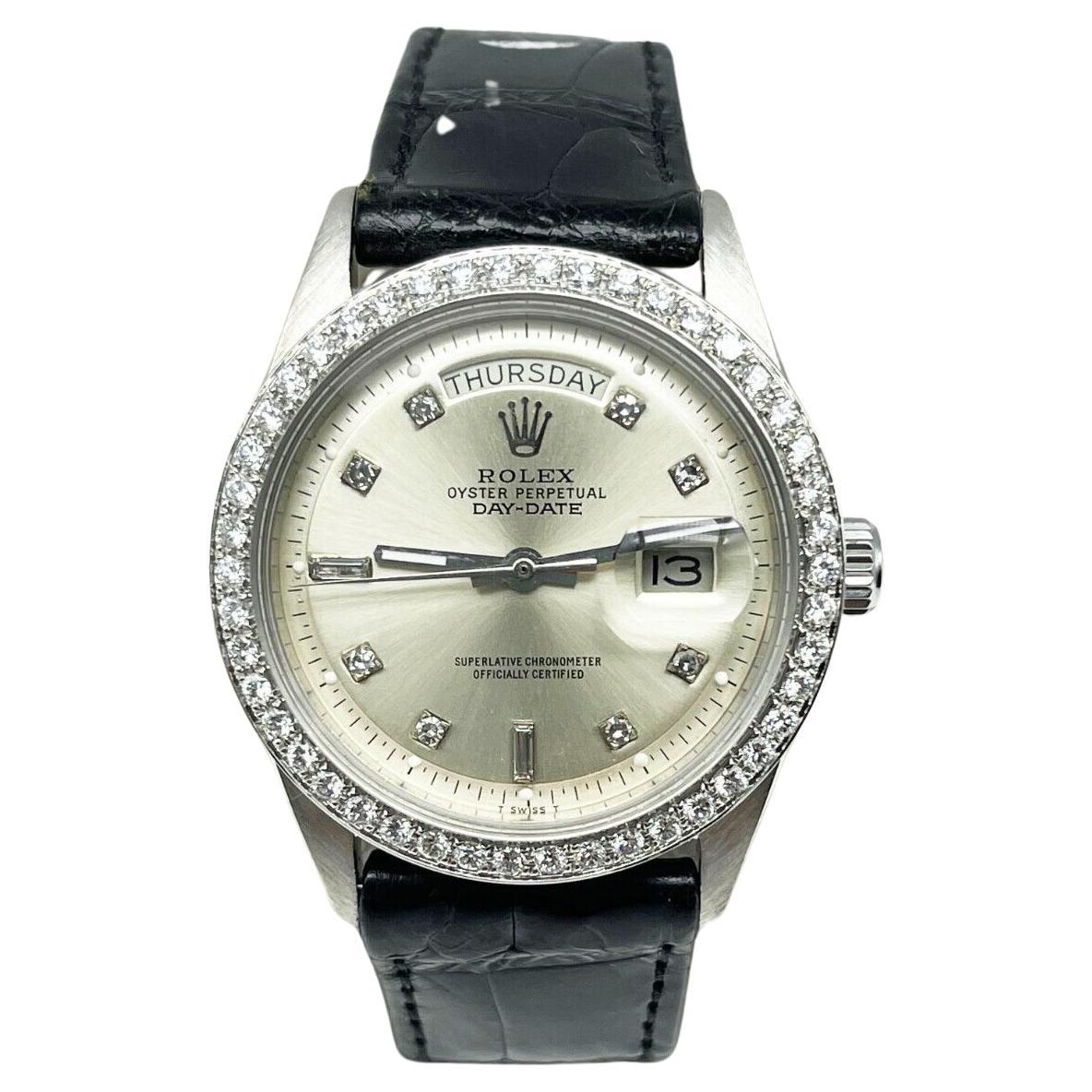 Rolex Montre President Day Date 1804 avec cadran et lunette en diamants, 1964 en vente