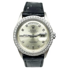 Retro Platinum Rolex President Day Date 1804 Diamond Dial Diamond Bezel 1964