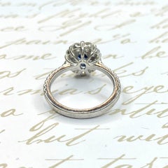 Vintage Platinum Sapphire and Diamond Ring