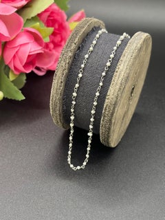 Vintage Platinum Seed Pearl Trace Link Necklace, 18 inches