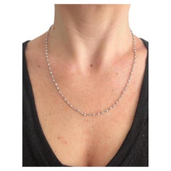 Vintage Platinum Seed Pearl Trace Link Necklace, 18 inches
