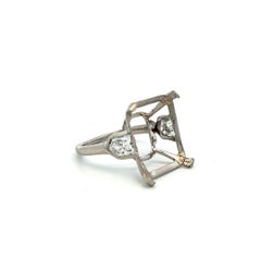 Vintage Platinum Semi Mount Ring with 1.5 Carat Diamonds Fits 16.6-14.9 MM Stone