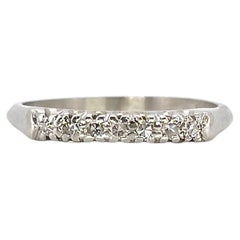 Vintage Platinum Single Cut Diamond Ring, Size 7.25, Mid Century