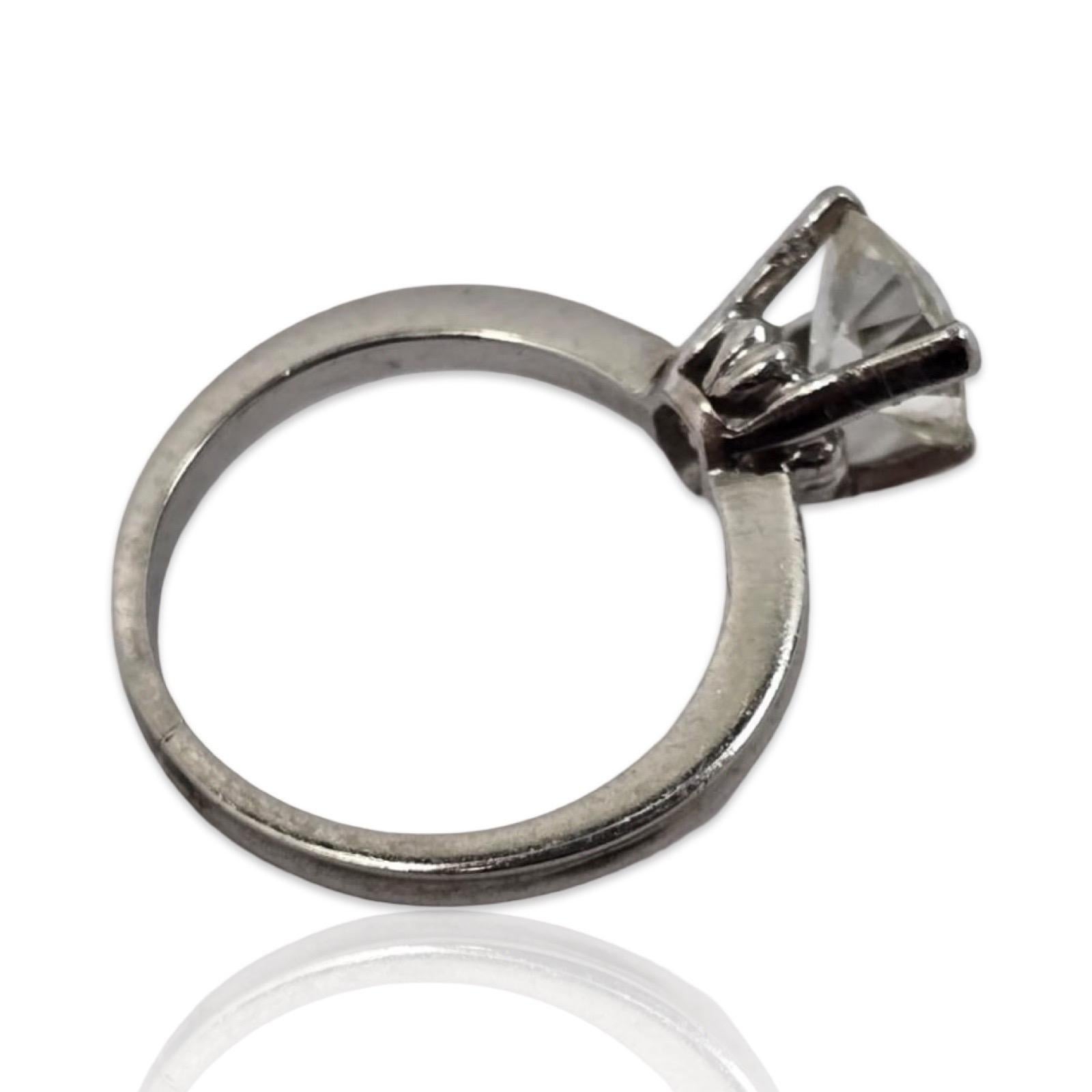Vintage Platin Solitär Ring mit GIA 1,60ct Runde Brilliant-Schliff Diamant Damen im Angebot