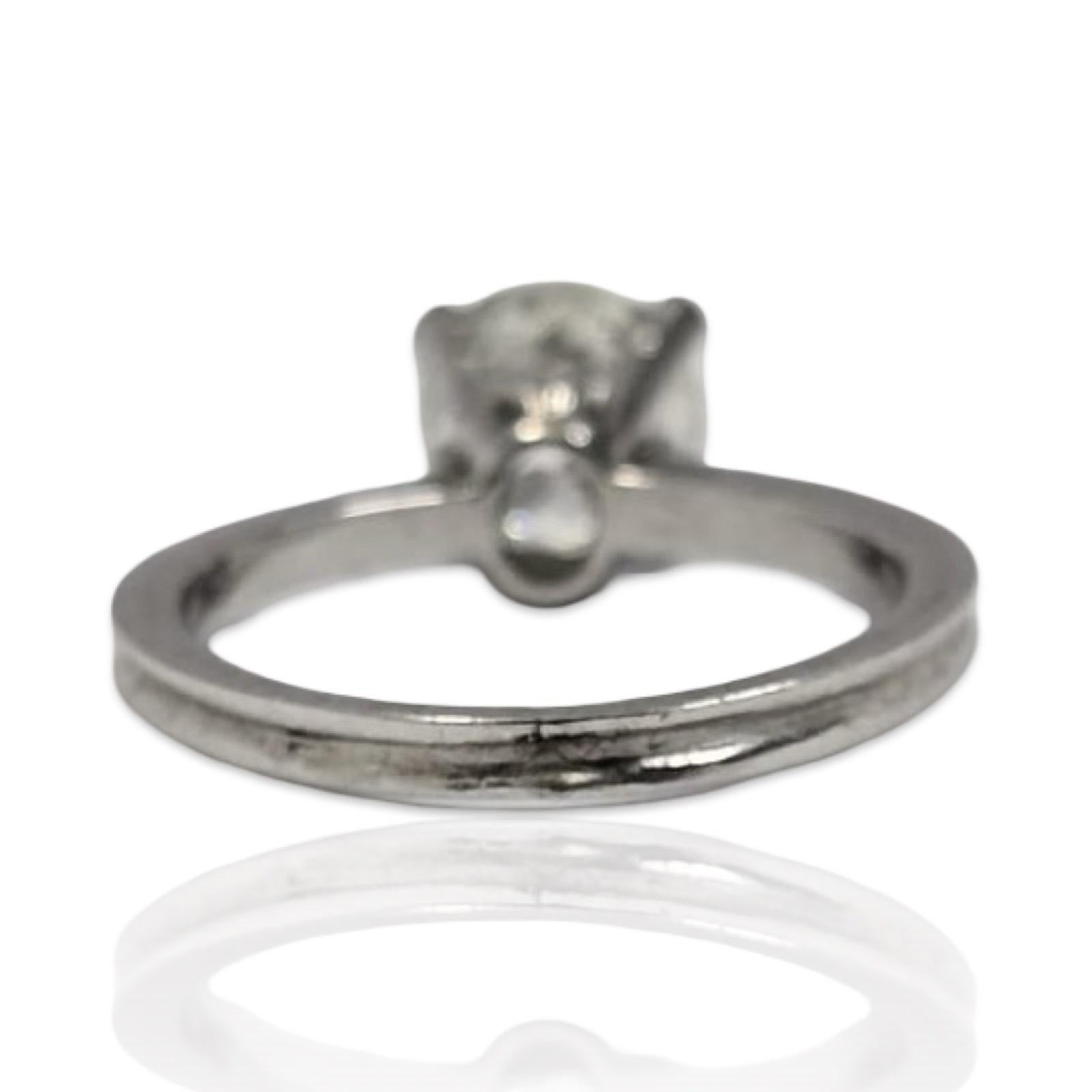 Vintage Platin Solitär Ring mit GIA 1,60ct Runde Brilliant-Schliff Diamant im Angebot 1