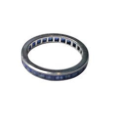 Vintage Platinum Step Cut Sapphire Eternity Stackable Wedding Gemstone Band