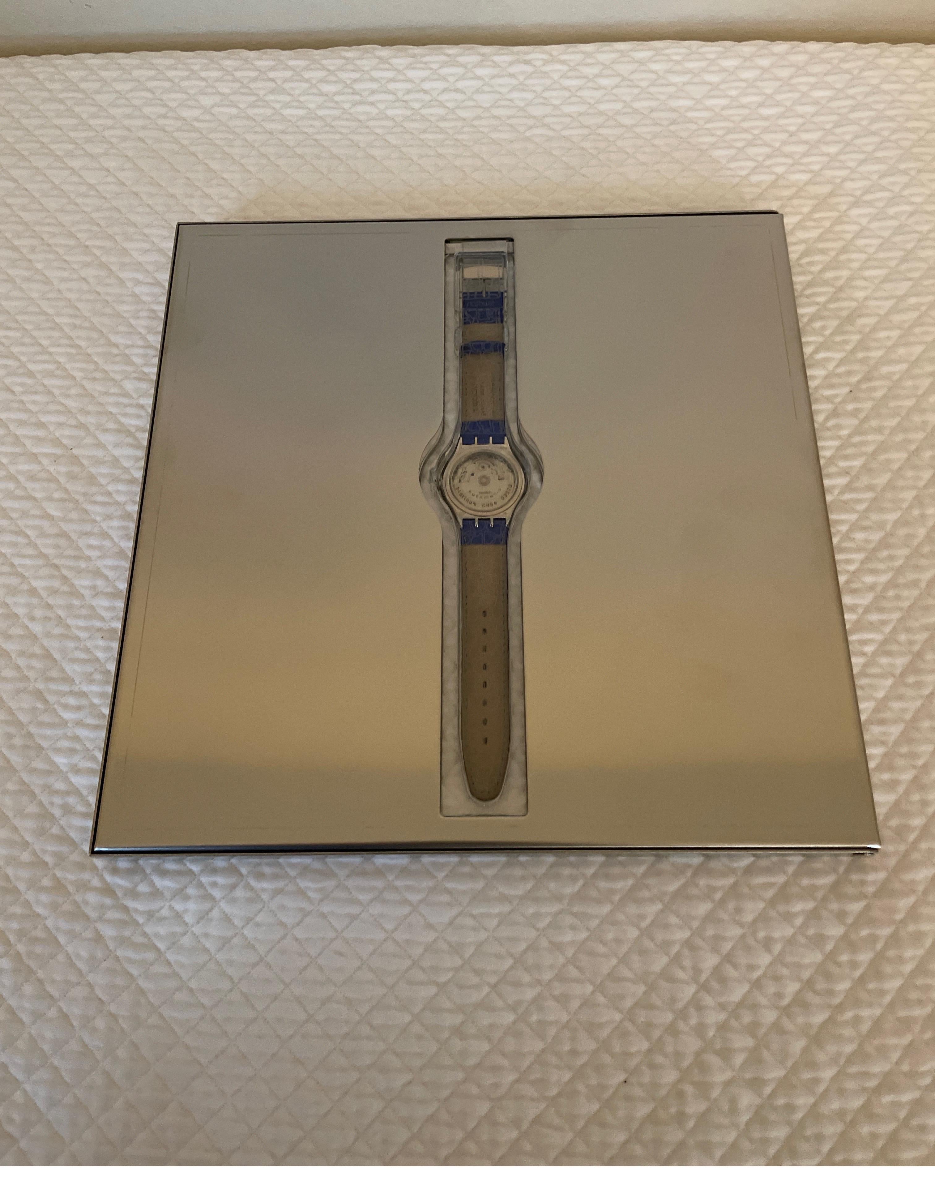 Vintage Platinum Tresor Magique Swatch Watch For Sale 2