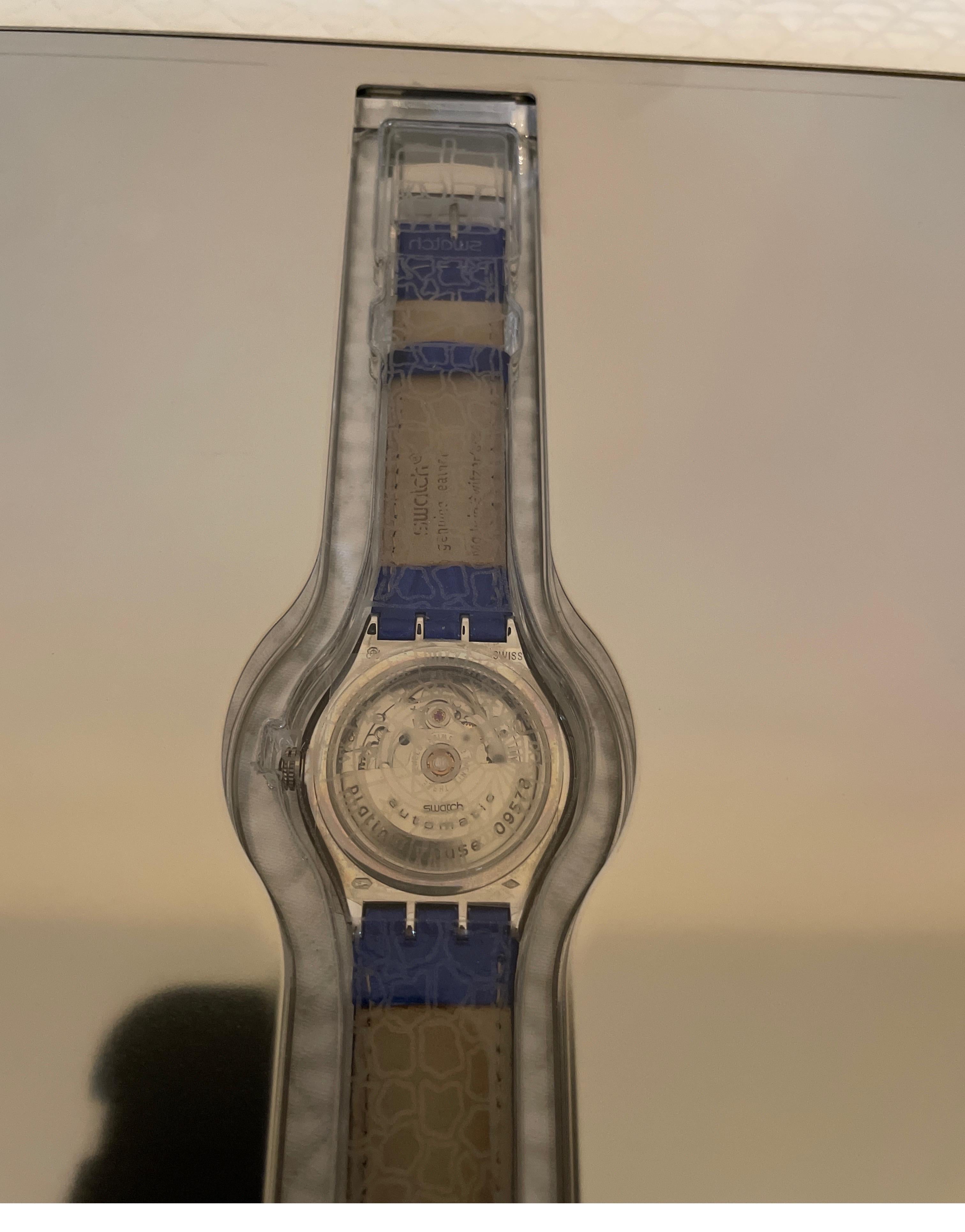 Vintage Platinum Tresor Magique Swatch Watch For Sale 4