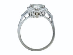 Vintage Platinum Triangles/Kite Diamond Ring — IGI Certified