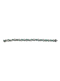 Vintage Platinum Twist Bracelet with Emeralds and Diamonds