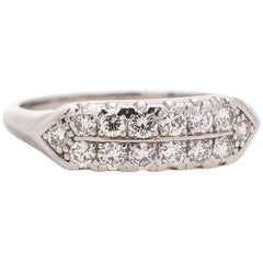 Vintage Platinum Two-Row Diamond Band 0.68 Carat, circa 1950s
