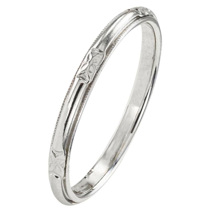 Vintage Platin Ehering Größe 7