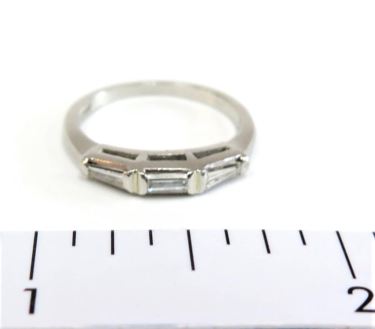 three baguette wedding band