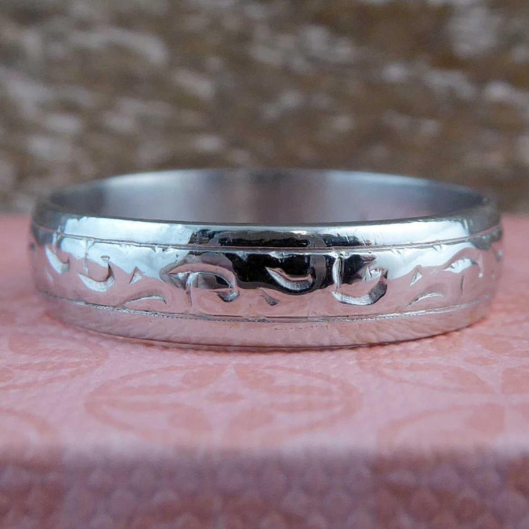 Vintage Platinum Wedding Ring, Birmingham, 1975 at 1stDibs wedding