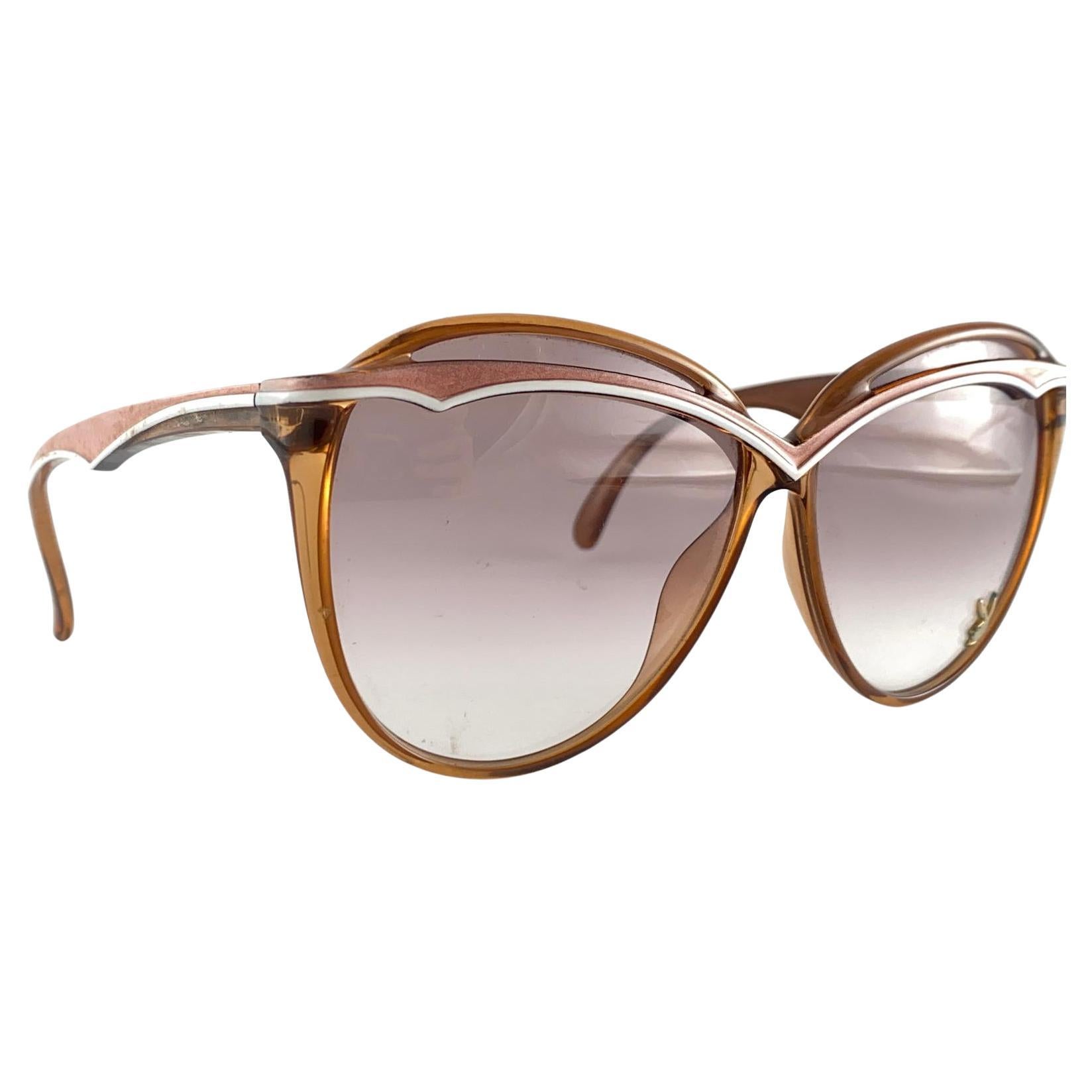 Marrone Occhiali da sole traslucidi vintage Playboy 4611 Optyl Oversize Made in Austria in vendita