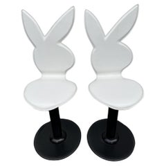  Vintage Playboy Bunny Barstools Chairs, Set of 2