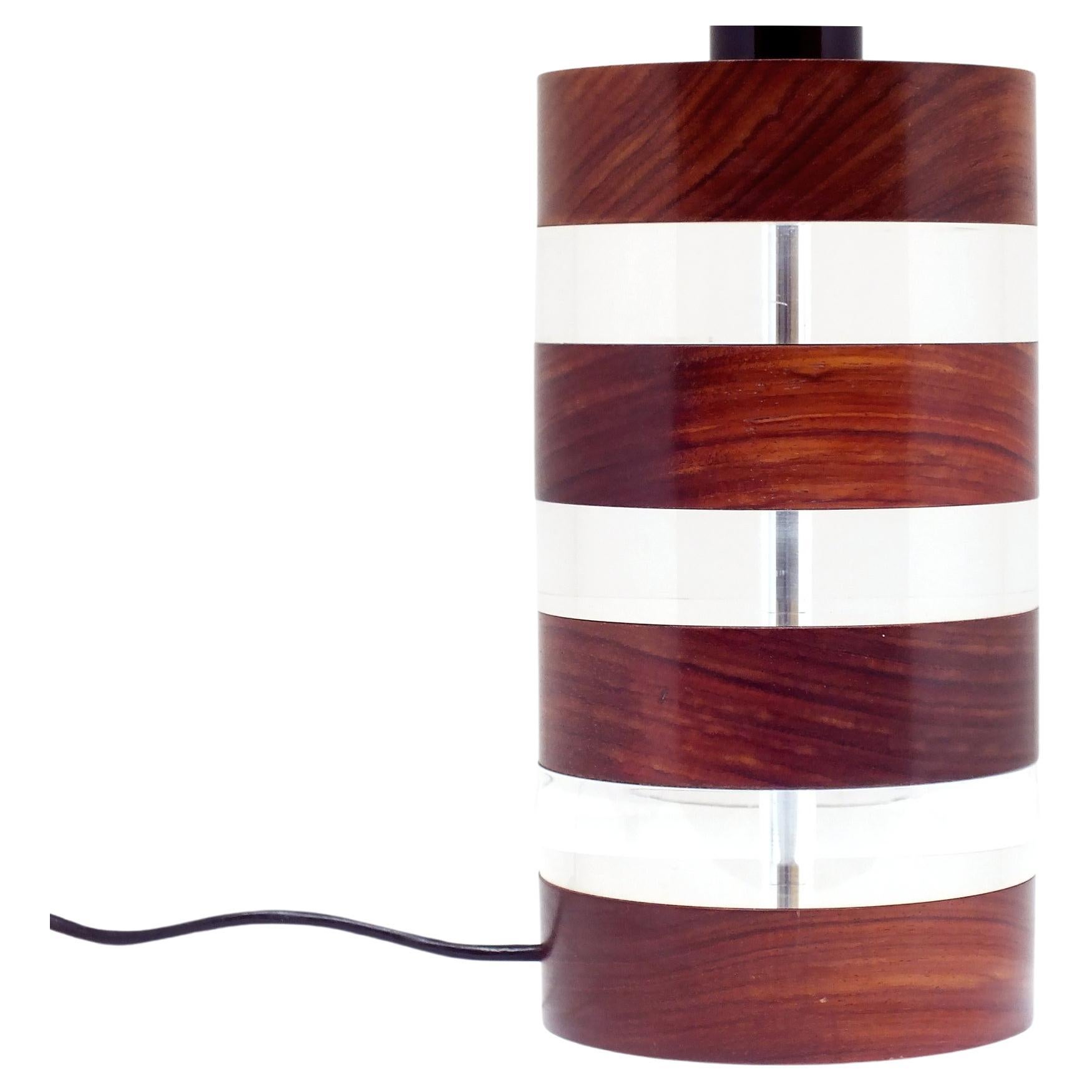 Vintage Plexi and Wood Lamp, Atelier Felice Antonio Botta Firenze, 1980 For Sale