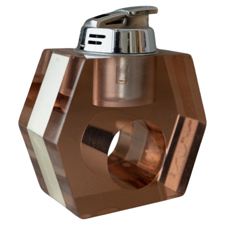 Briquet de table vintage en plexi par Astrolite Space AGE Design Italie, années 1970 en vente