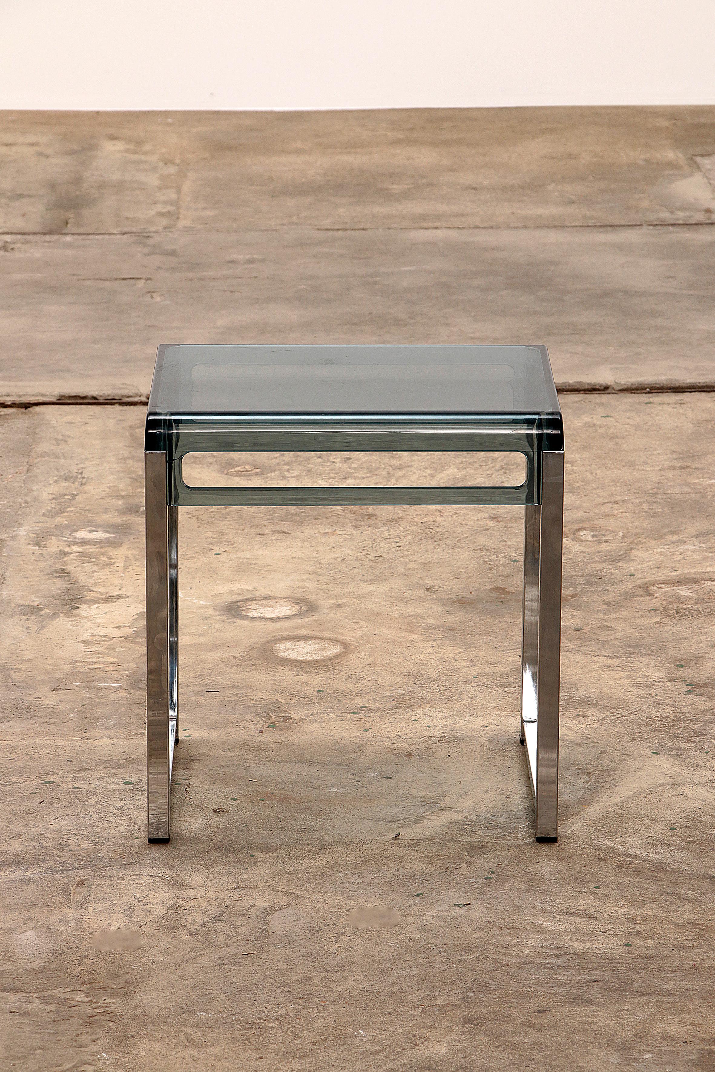 French Vintage Plexiglas Side Table Design by Marc Berthier in France, 1960s