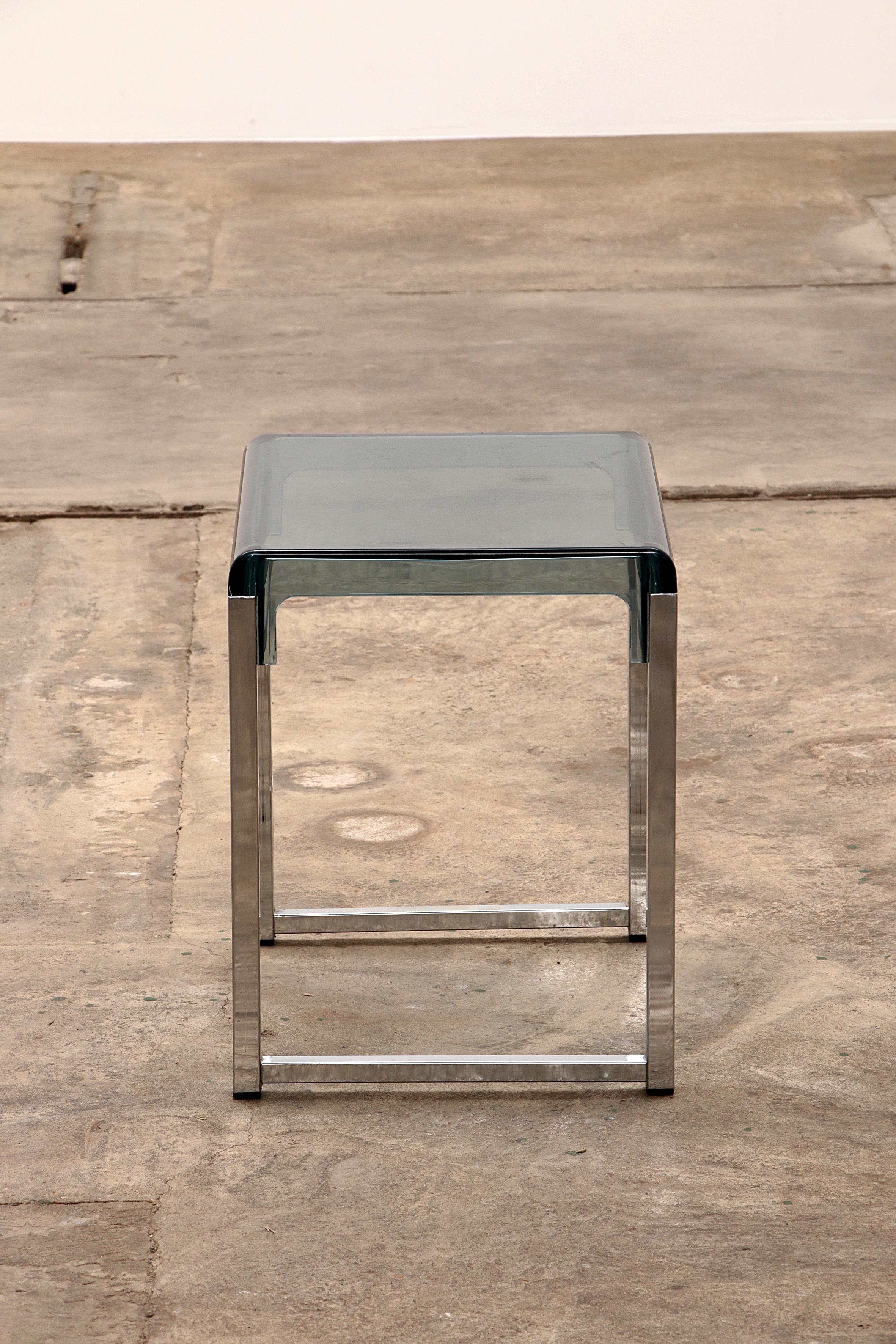 Vintage Plexiglas Side Table Design by Marc Berthier in France, 1960s In Good Condition In Oostrum-Venray, NL
