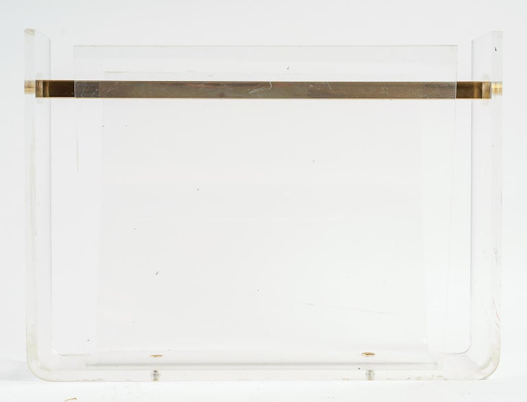 Vintage Plexiglass and Gilded Brass RingHolder For Sale at 1stDibs