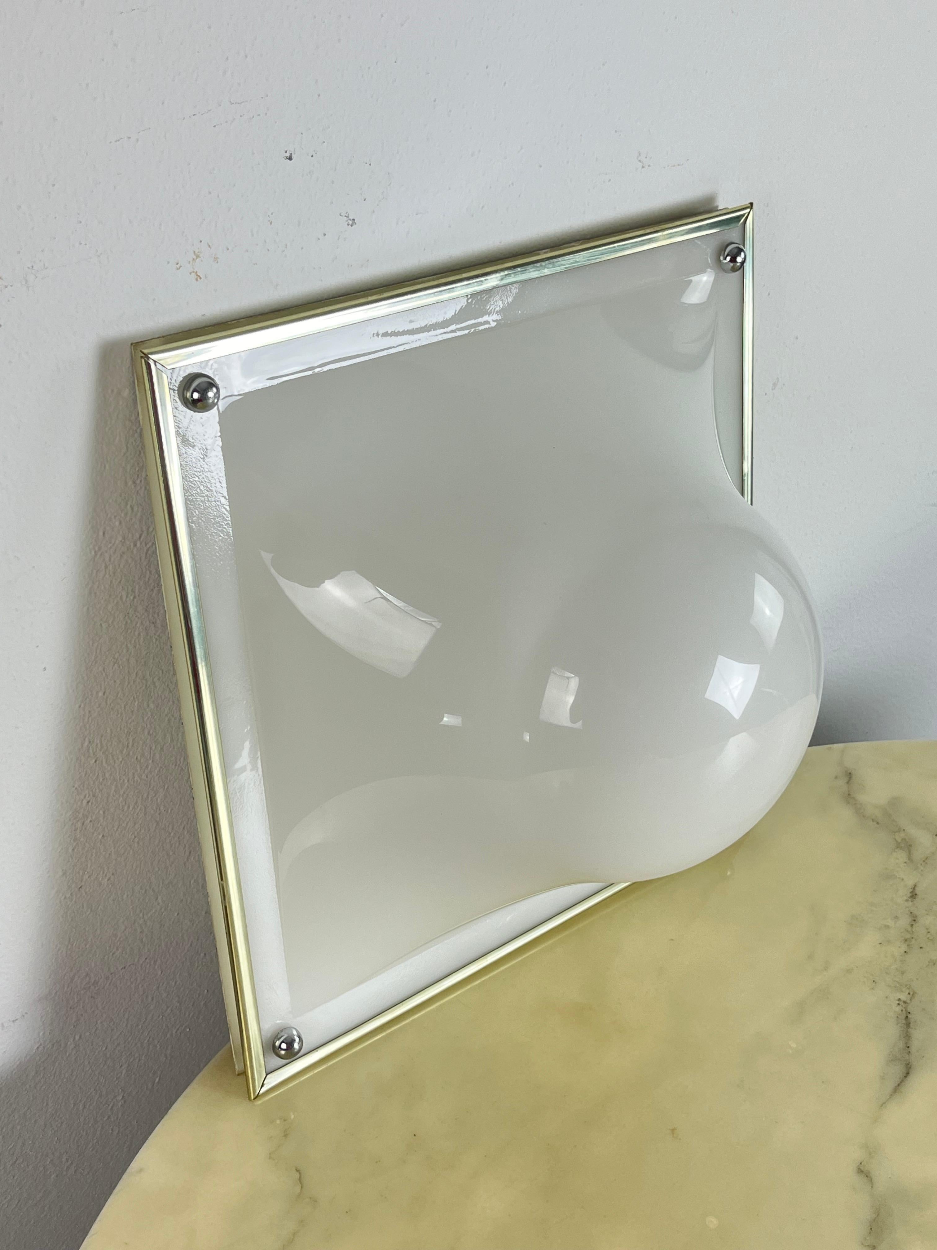 Late 20th Century Vintage Plexiglass Ceiling Light  Italian Design 1970s For Sale