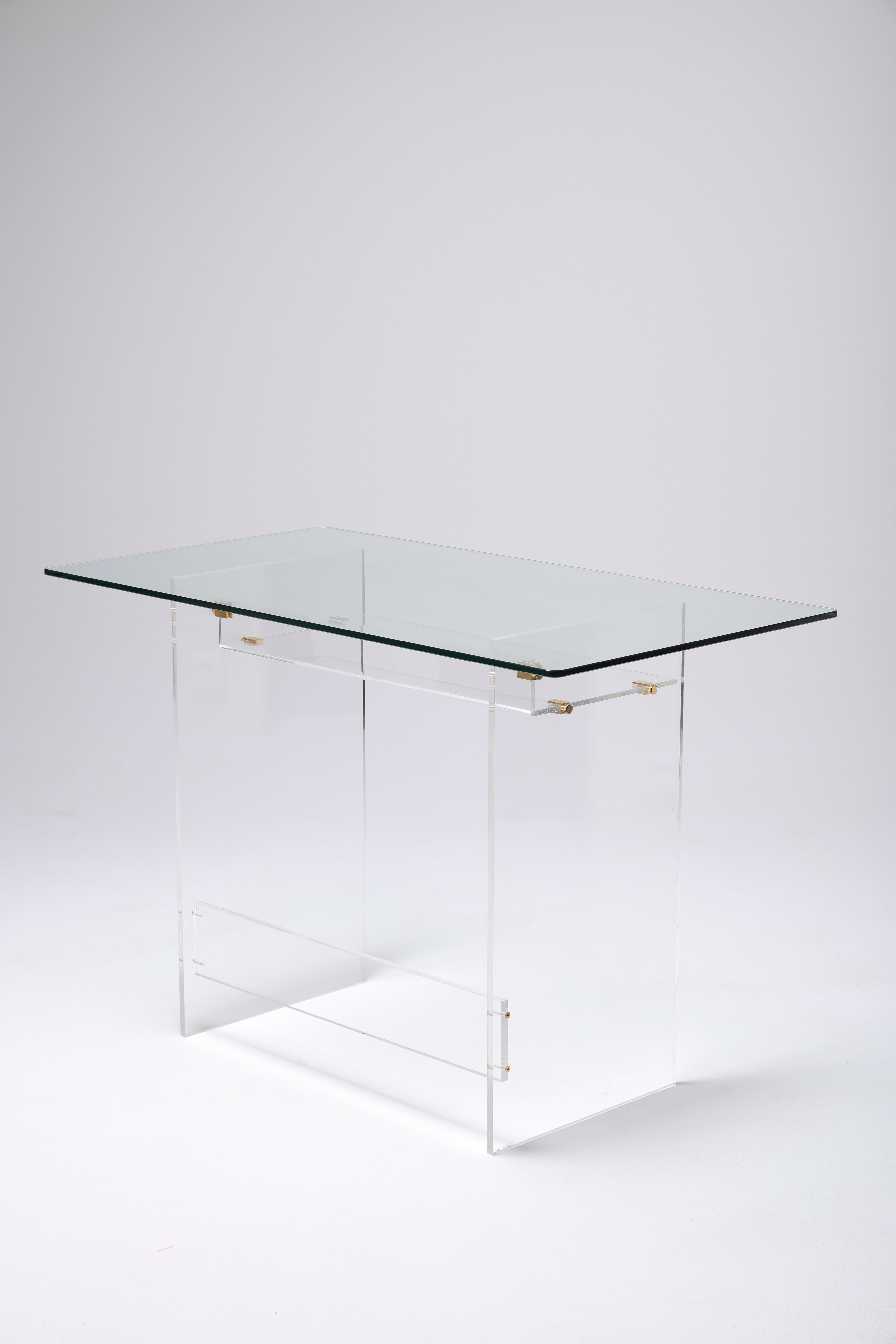 20th Century Vintage Plexiglass Desk by David Lange, 1980s