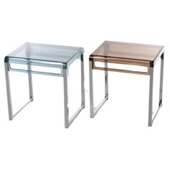 Retro Plexiglass Side Tables Marc Berthier - Set of 2, 1960s