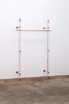 Vintage plexiglass wall coat rack by Charles Hollis Jones, 1970