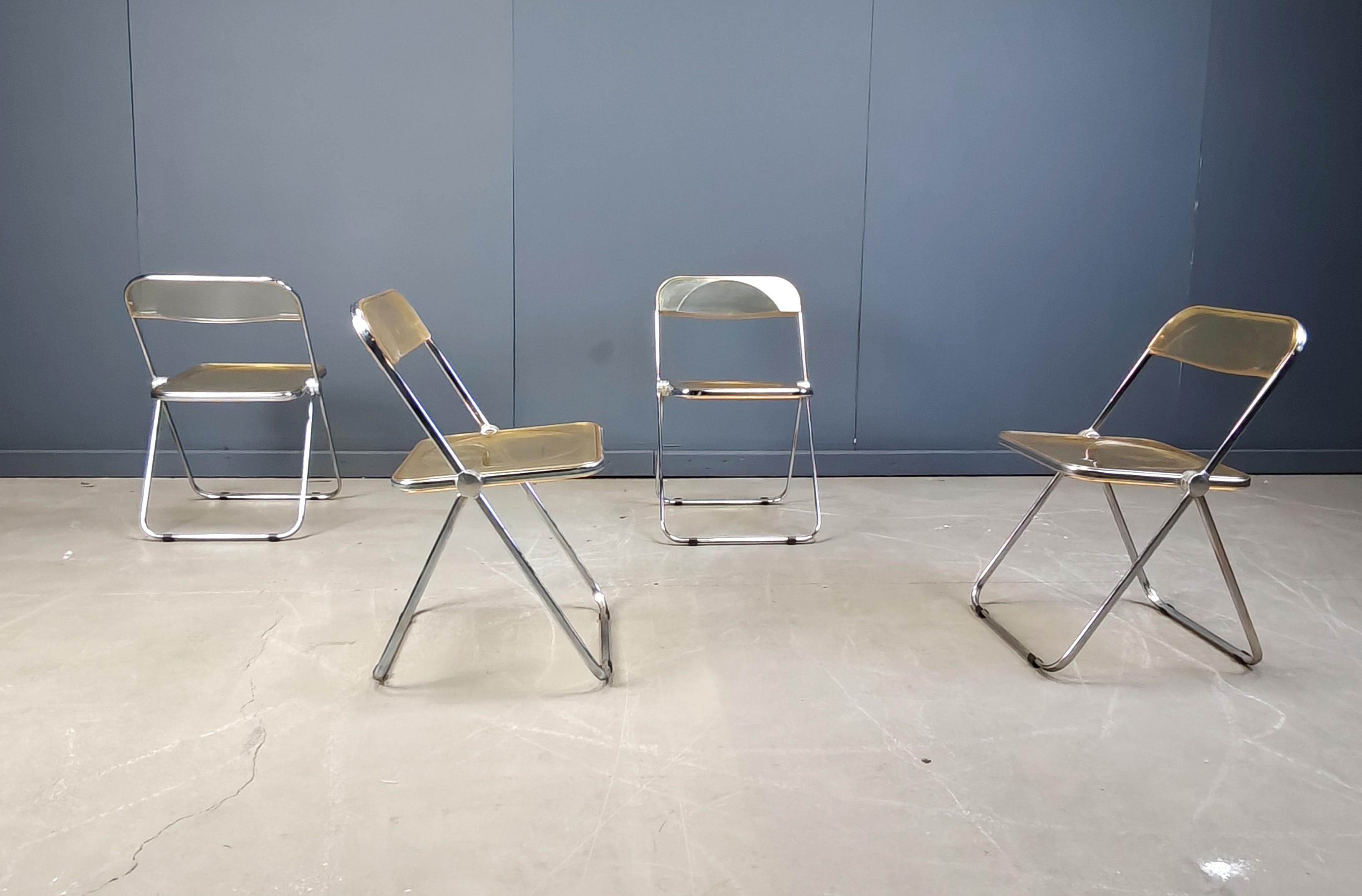 Cromo Sedie plia vintage di Castelli, anni '70 in vendita