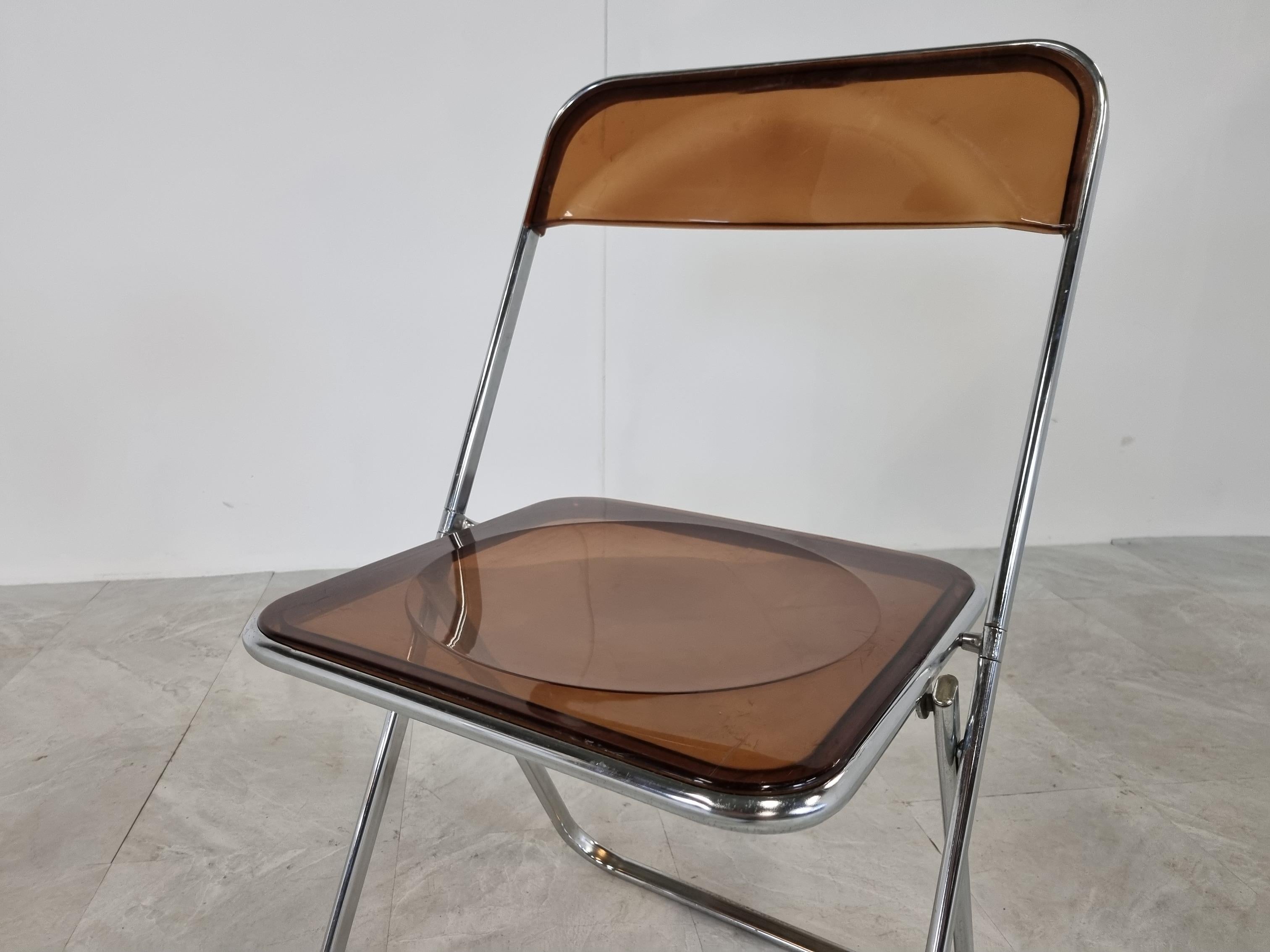 Late 20th Century Vintage Plia Folding Chairs by Castelli, 1970s, Set of 2