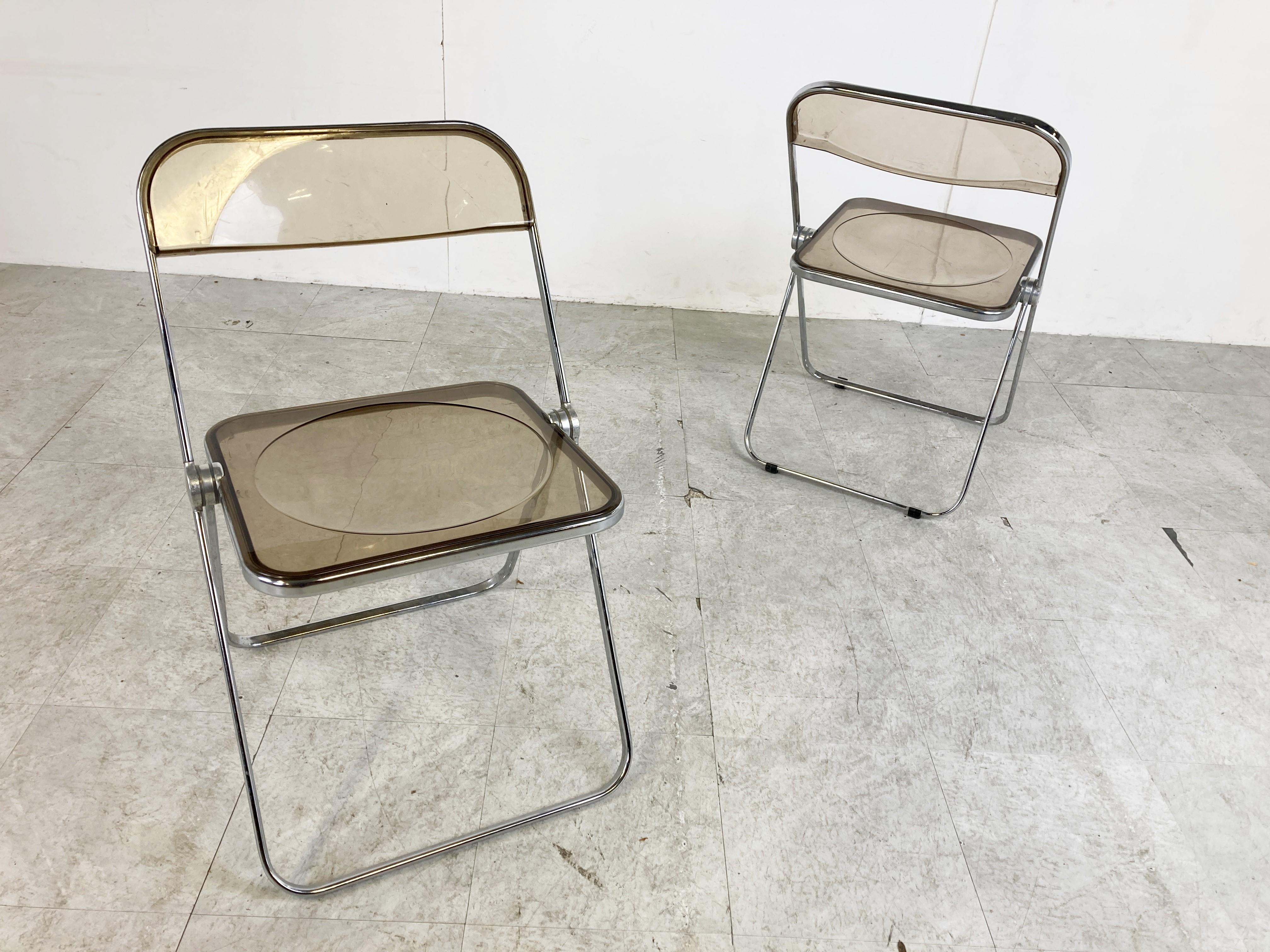 Vintage Plia Folding Chairs by Castelli, 1970s, Set of 4 4