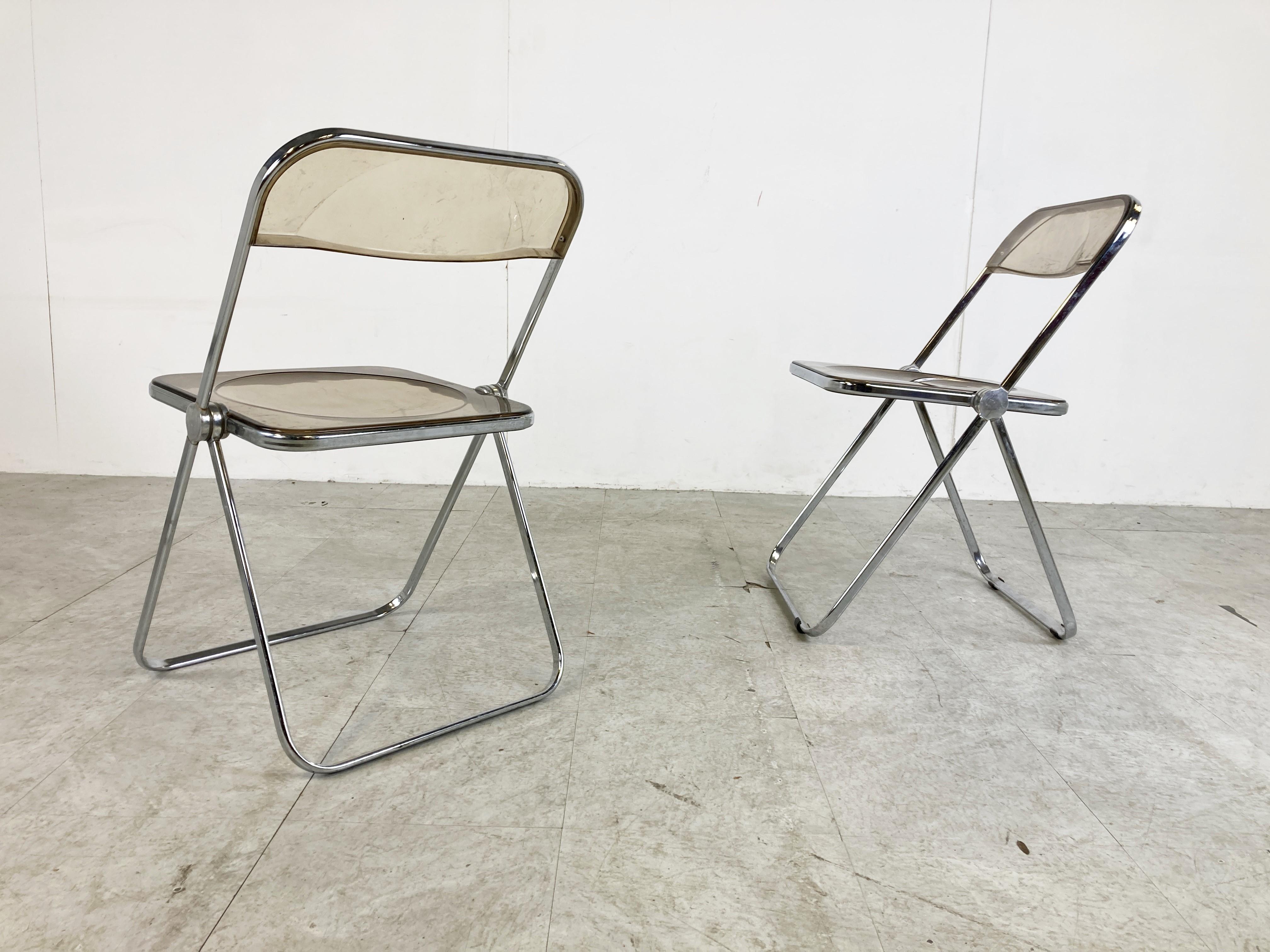 Vintage Plia Folding Chairs by Castelli, 1970s, Set of 4 5