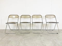 Vintage Plia Folding Chairs by Castelli, 1970s, Set of 4