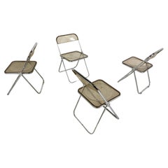 Vintage Plia Folding Chairs by Castelli, 1970s, Set of 4