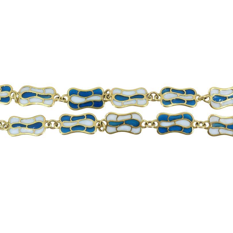 Collier Vintage Plique-à-Jour en or 18k émaillé Excellent état - En vente à Beverly Hills, CA