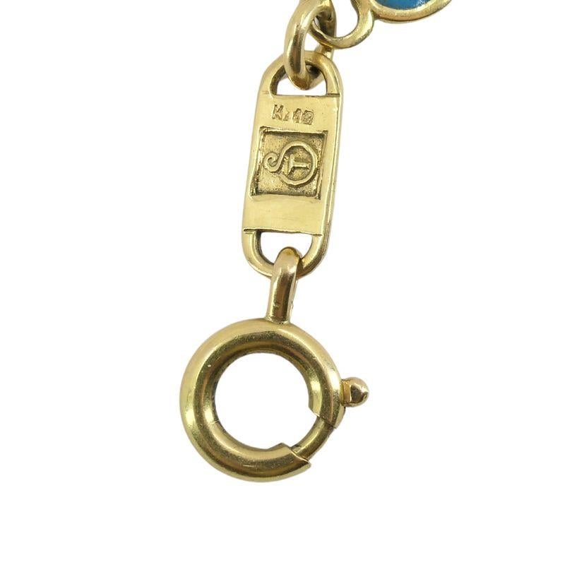 Collier Vintage Plique-à-Jour en or 18k émaillé Pour femmes en vente