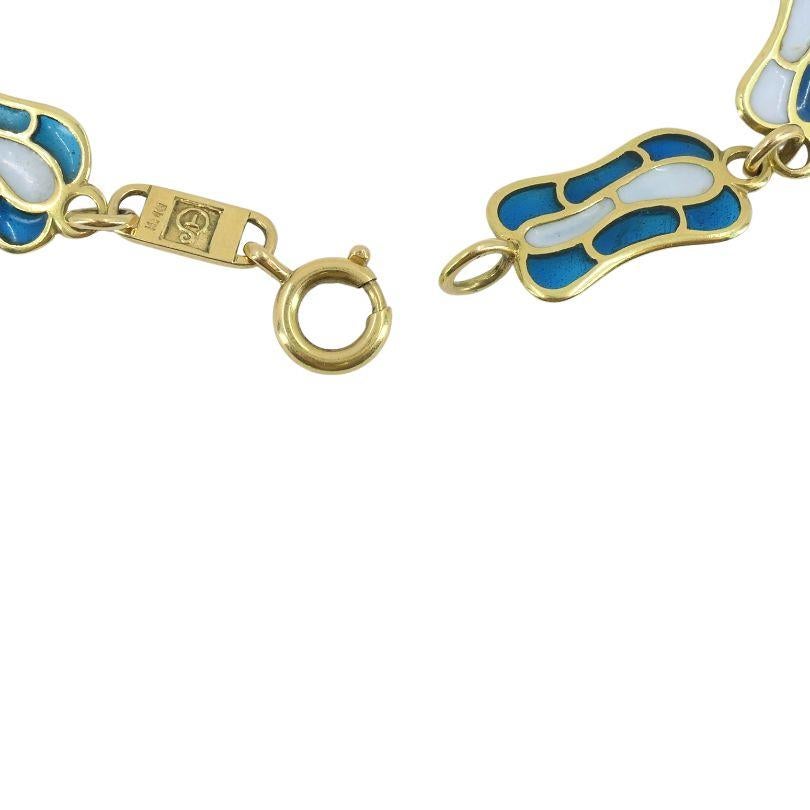 Collier Vintage Plique-à-Jour en or 18k émaillé en vente 1