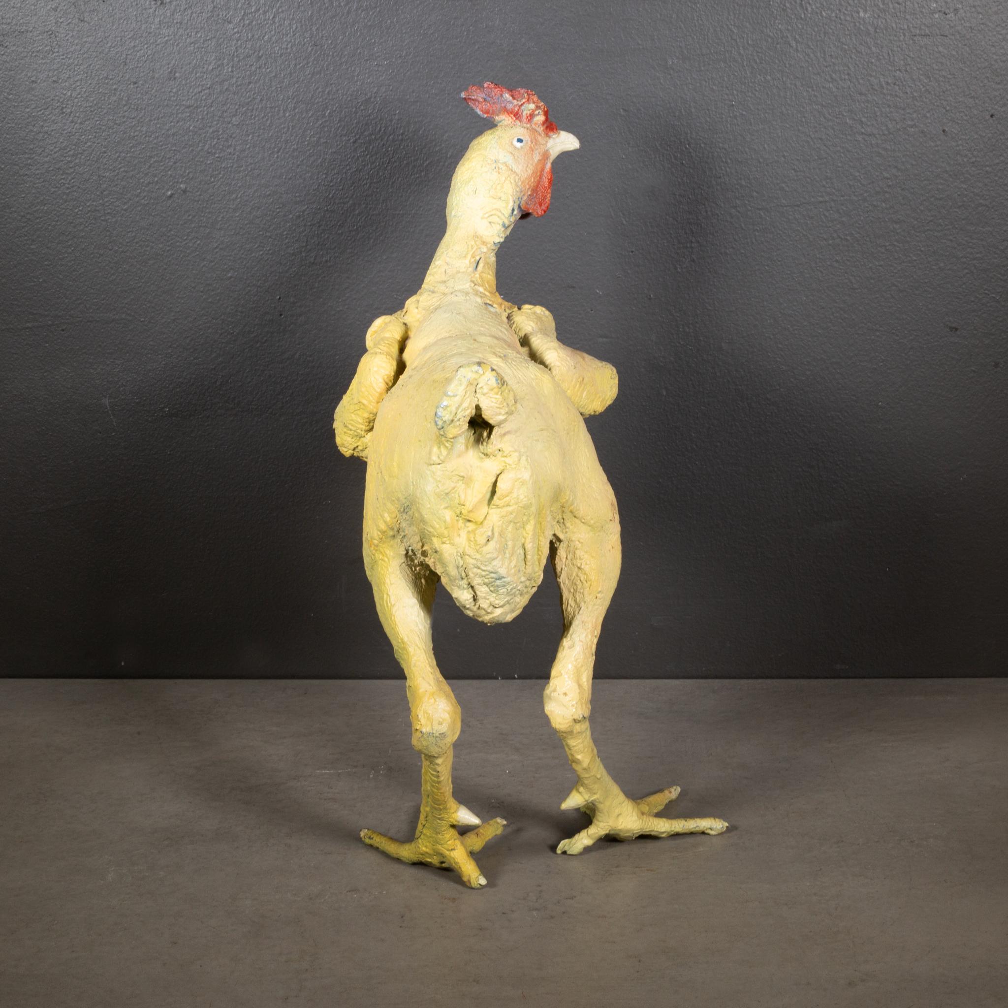 Rustico Pollo in metallo spennato vintage in vendita