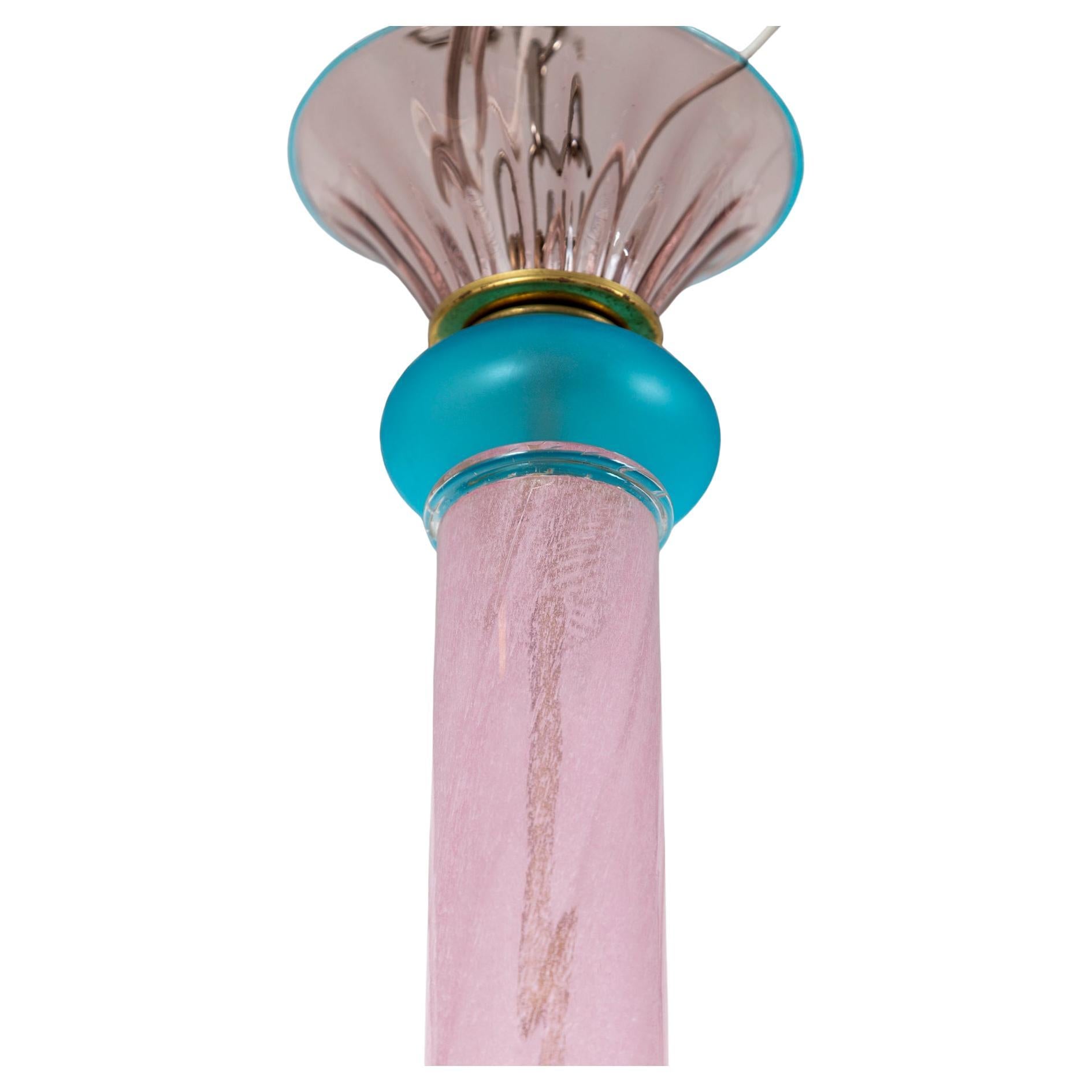 Vintage Plum & Turquoise Leaf Ceiling Fixture In Good Condition For Sale In Westport, CT