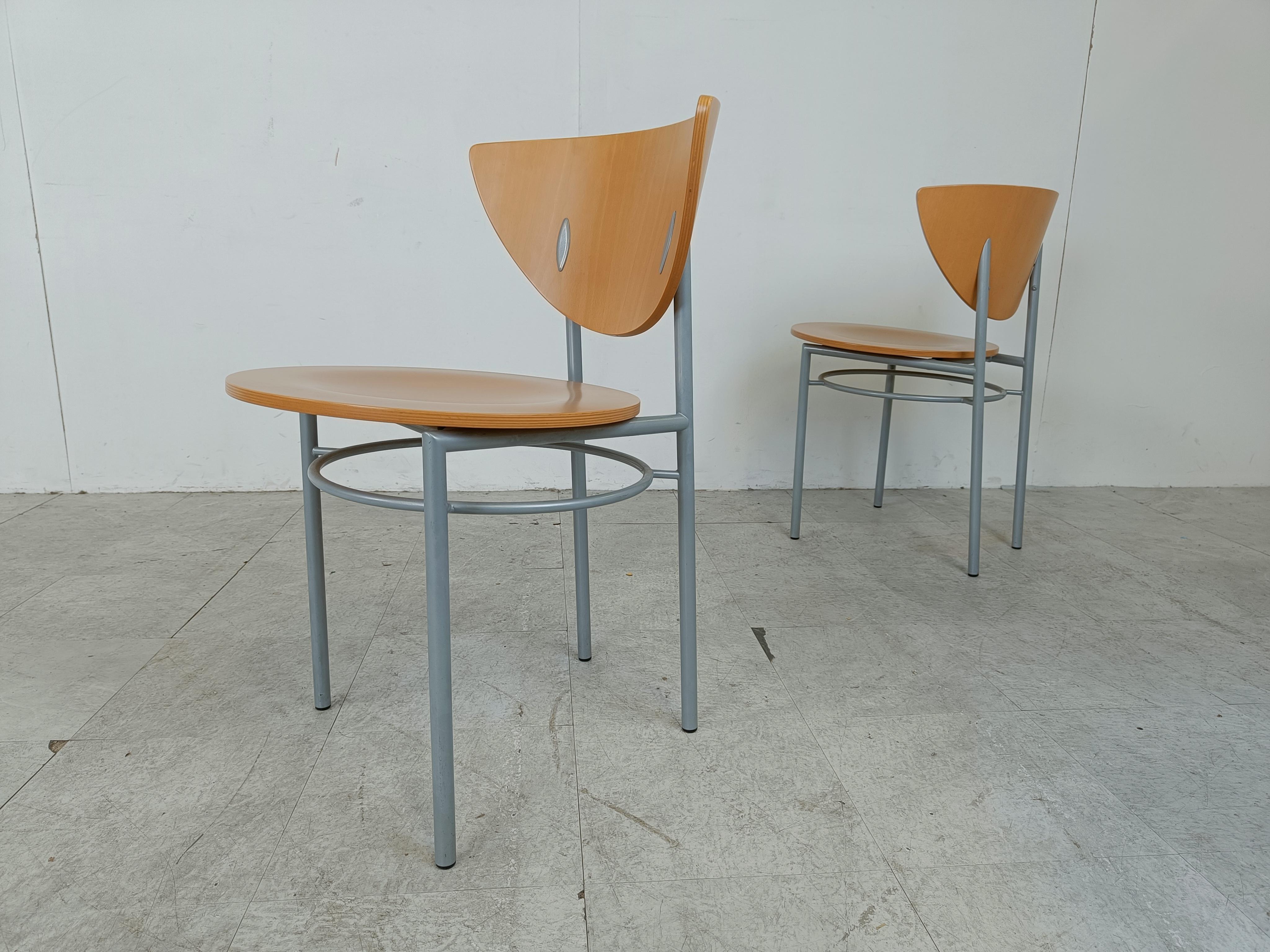 Vintage plywood dining chairs, 1990s 3