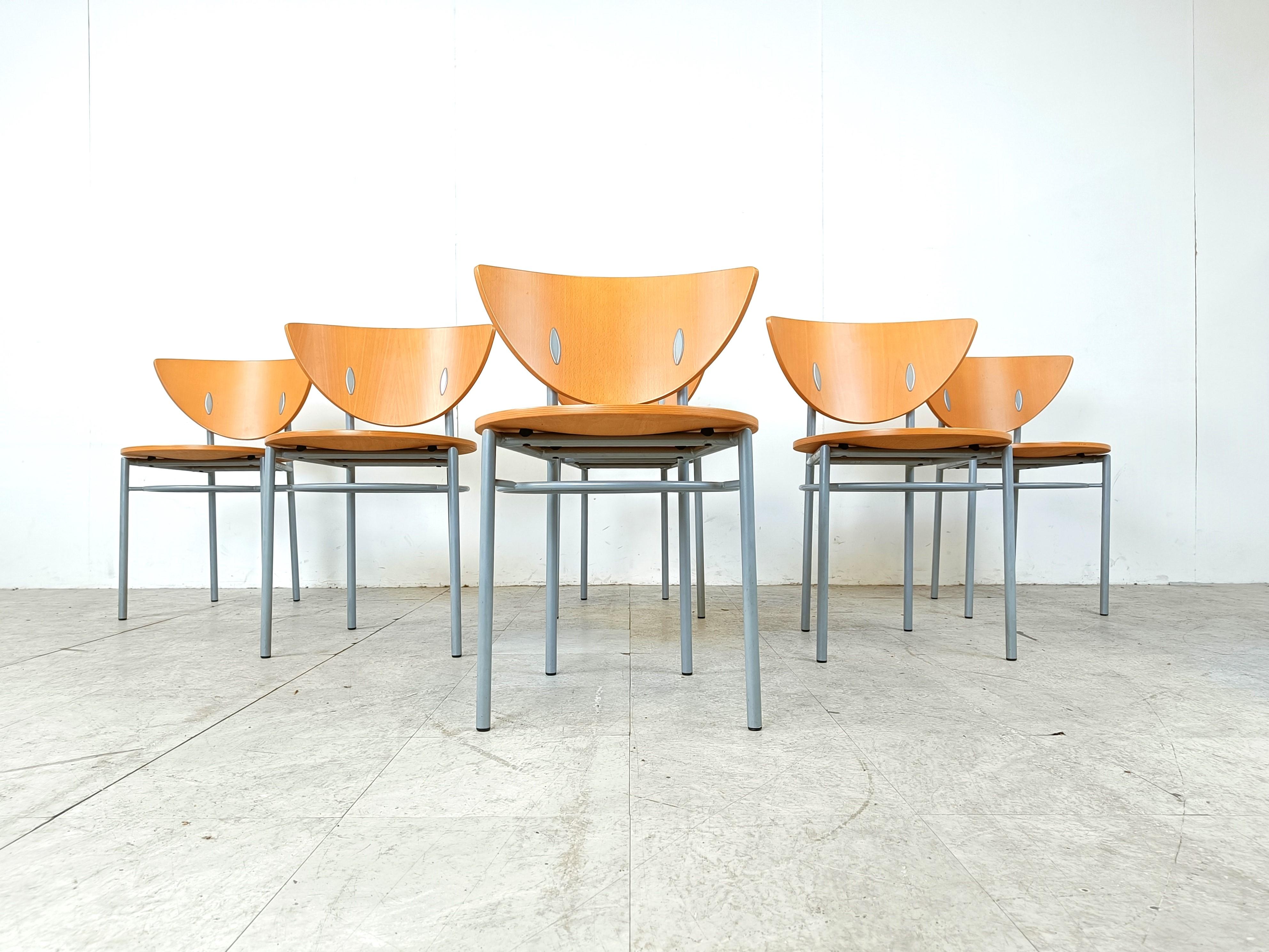 Belgian Vintage plywood dining chairs, 1990s
